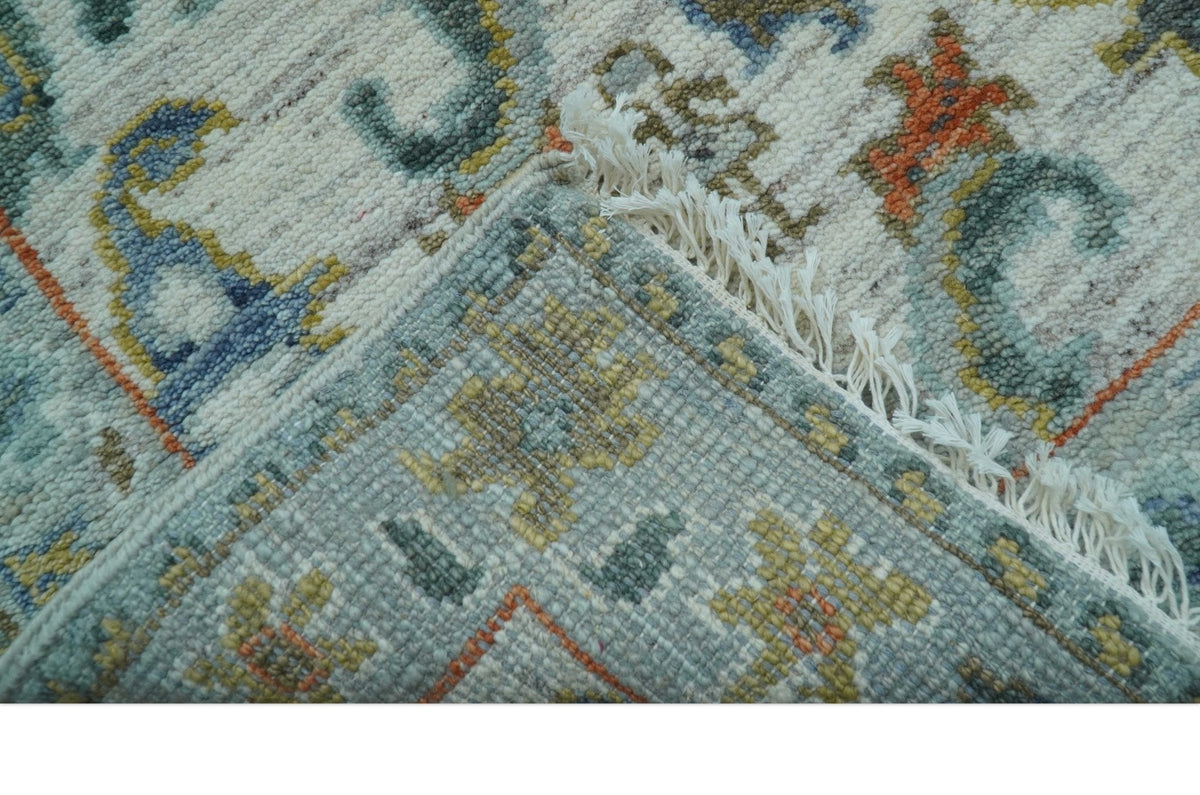 Dragon Custom Made Traditional Design Gray And Ivory Hand Knotted Wool Rug.