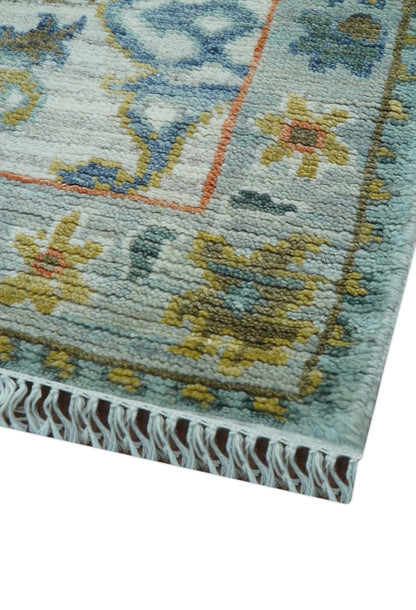 Dragon Custom Made Traditional Design Gray And Ivory Hand Knotted Wool Rug.