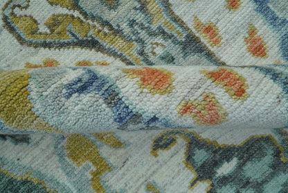 Dragon Custom Made Traditional Design Gray And Ivory Hand Knotted Wool Rug.