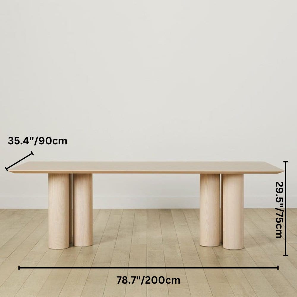 Residence Supply 78.7"x35.4" / 200X90cm / Light Dravus Wooden Dining Table