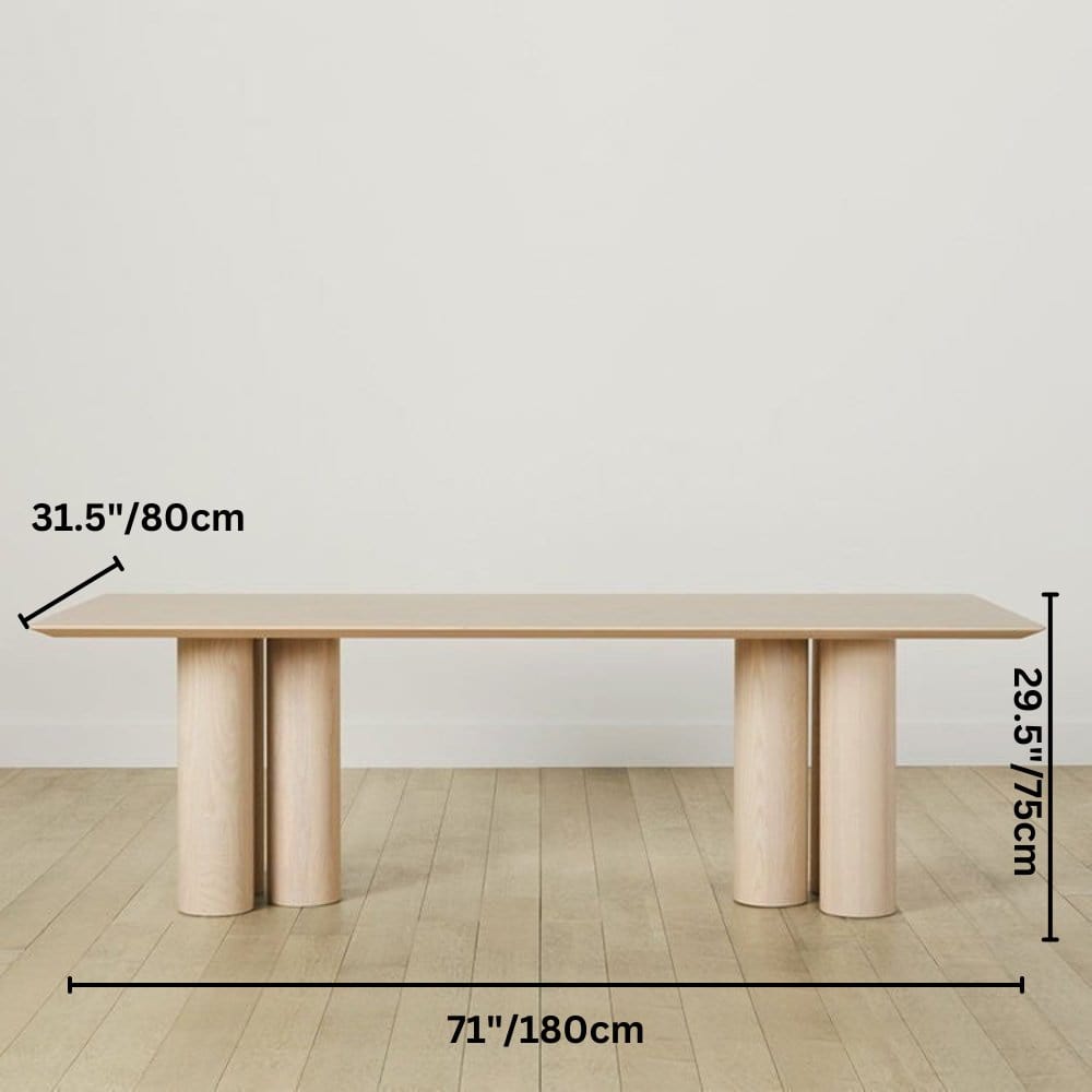 Residence Supply 71"x31.5" / 180X80cm / Light Dravus Wooden Dining Table