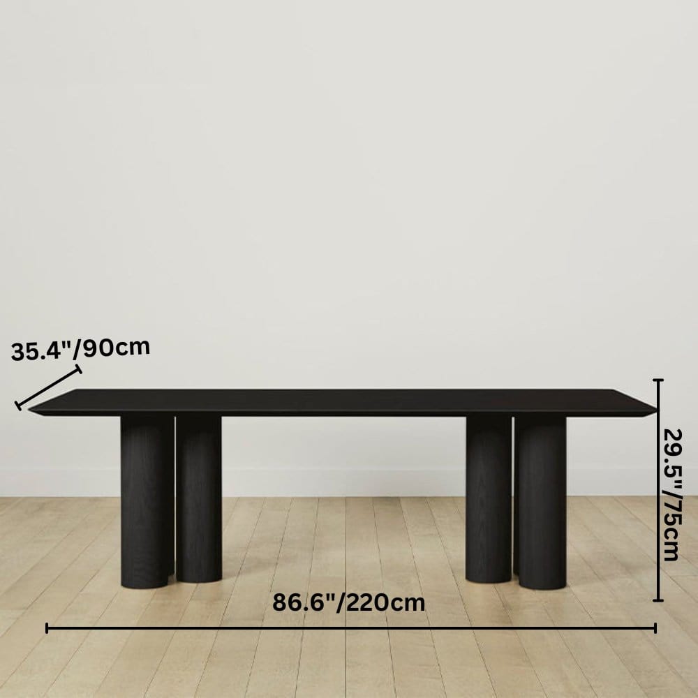 Residence Supply 86.6"x35.4" / 220X90cm / Dark Dravus Wooden Dining Table