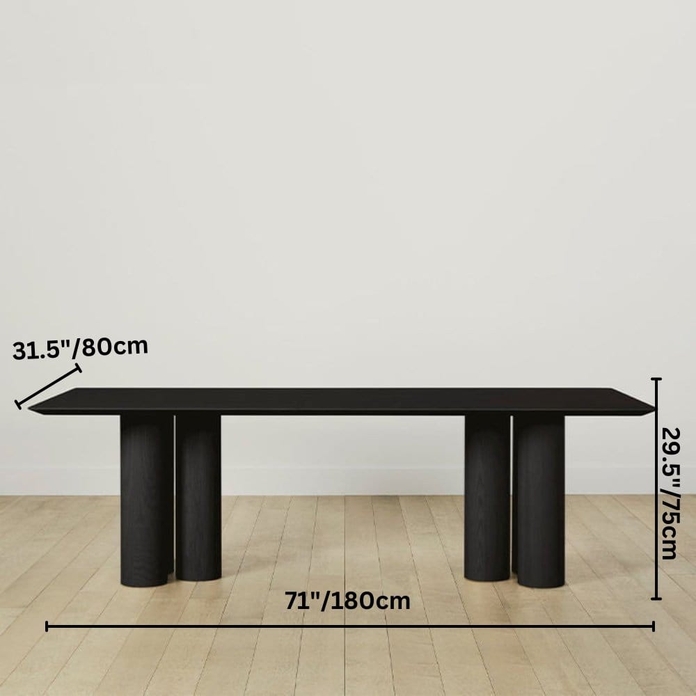Residence Supply 71"x31.5" / 180X80cm / Dark Dravus Wooden Dining Table