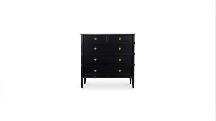 Moe's Home Collection Dressers Eleanor 5 Drawer Chest Black Eleanor 5 Drawer Chest Black