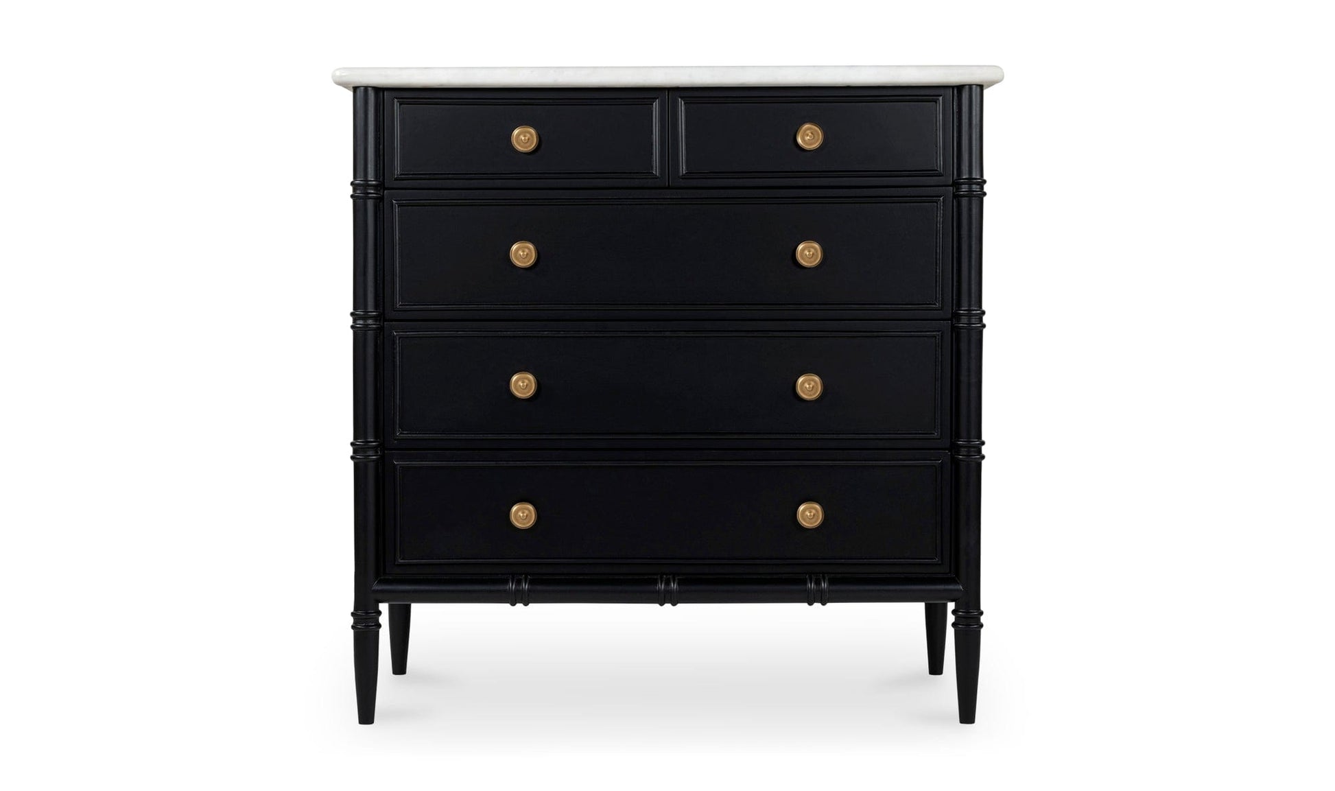 Moe's Home Collection Dressers Eleanor 5 Drawer Chest Black Eleanor 5 Drawer Chest Black