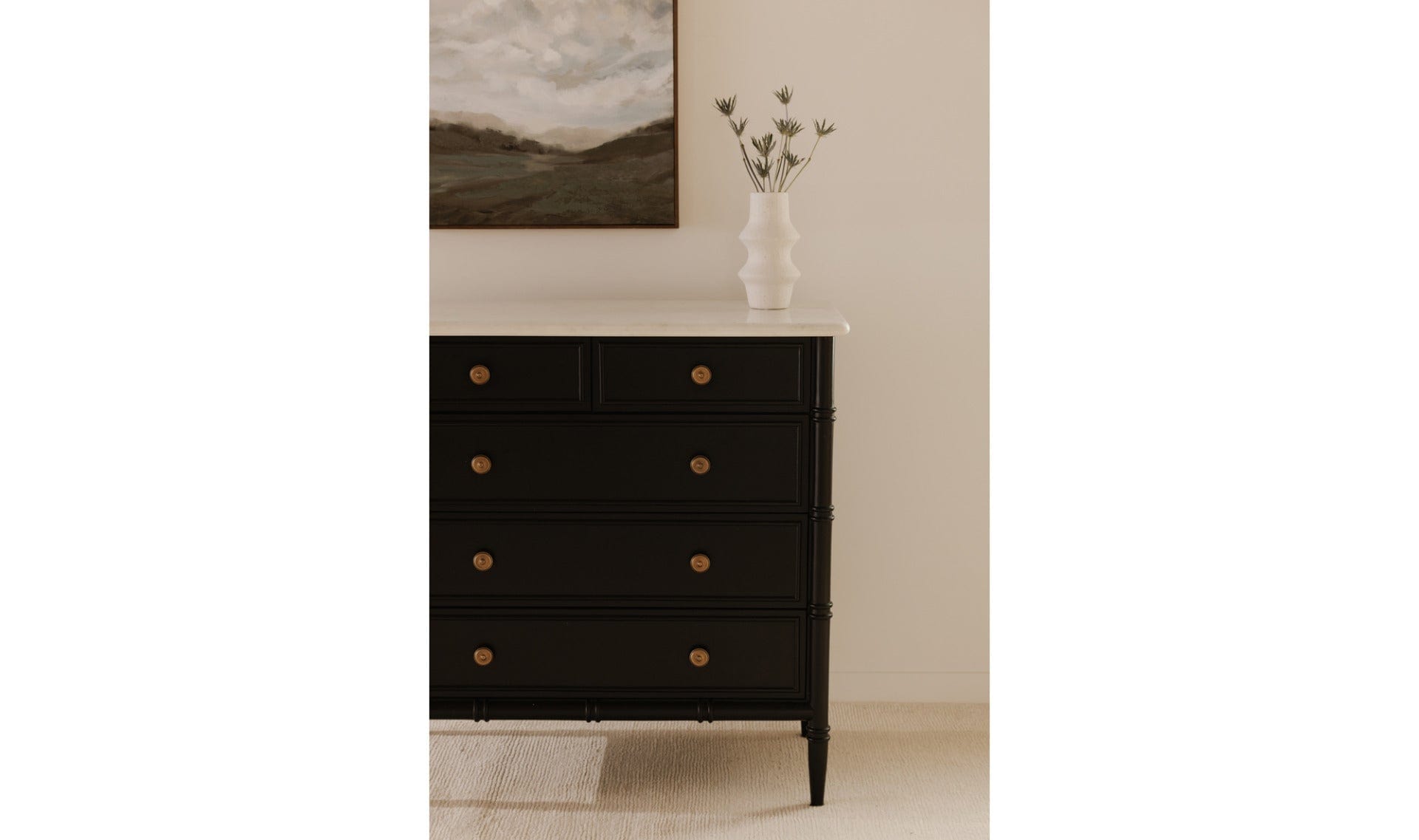 Moe's Home Collection Dressers Eleanor 5 Drawer Chest Black Eleanor 5 Drawer Chest Black