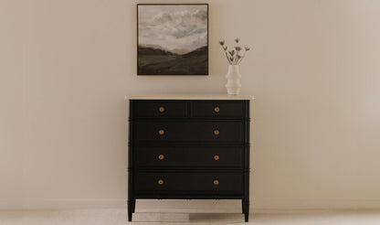 Moe's Home Collection Dressers Eleanor 5 Drawer Chest Black Eleanor 5 Drawer Chest Black