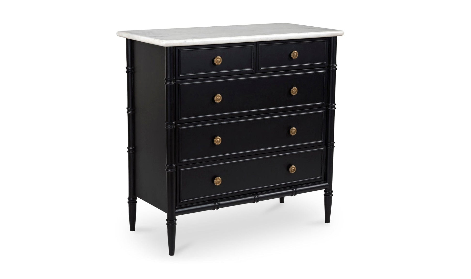 Moe's Home Collection Dressers Eleanor 5 Drawer Chest Black Eleanor 5 Drawer Chest Black