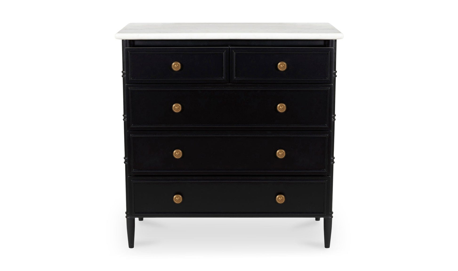 Moe's Home Collection Dressers Eleanor 5 Drawer Chest Black Eleanor 5 Drawer Chest Black