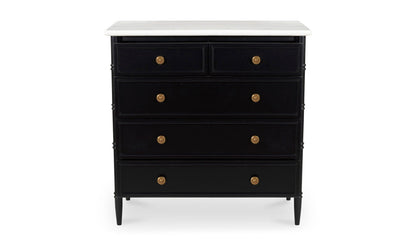 Moe's Home Collection Dressers Eleanor 5 Drawer Chest Black Eleanor 5 Drawer Chest Black