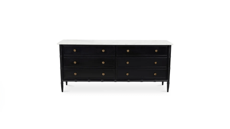 Moe's Home Collection Dressers Eleanor 6 Drawer Dresser Black Eleanor 6 Drawer Dresser Black