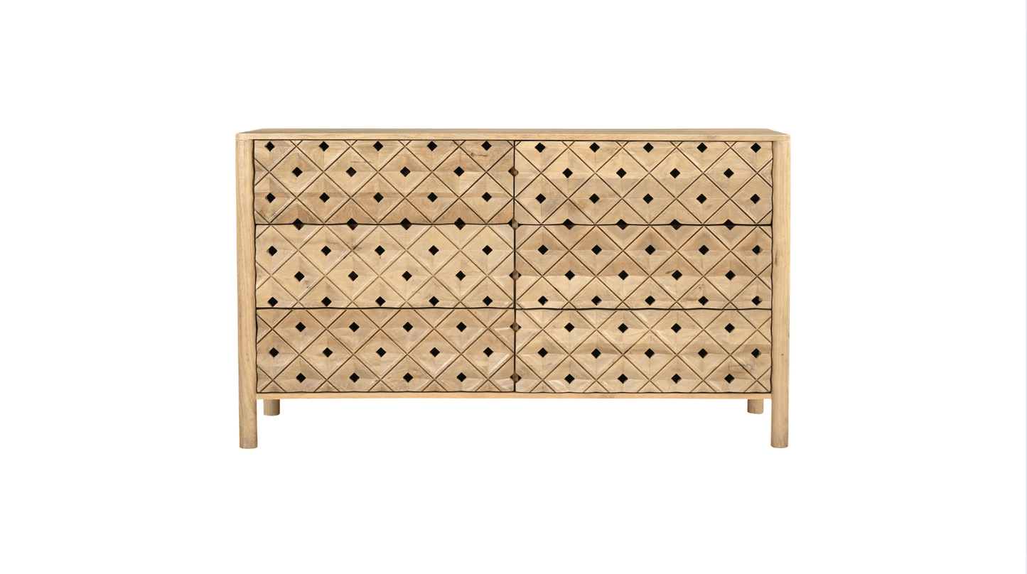 Moe's Home Collection Dressers Fulton 6 Drawer Dresser Natural Fulton 6 Drawer Dresser Natural