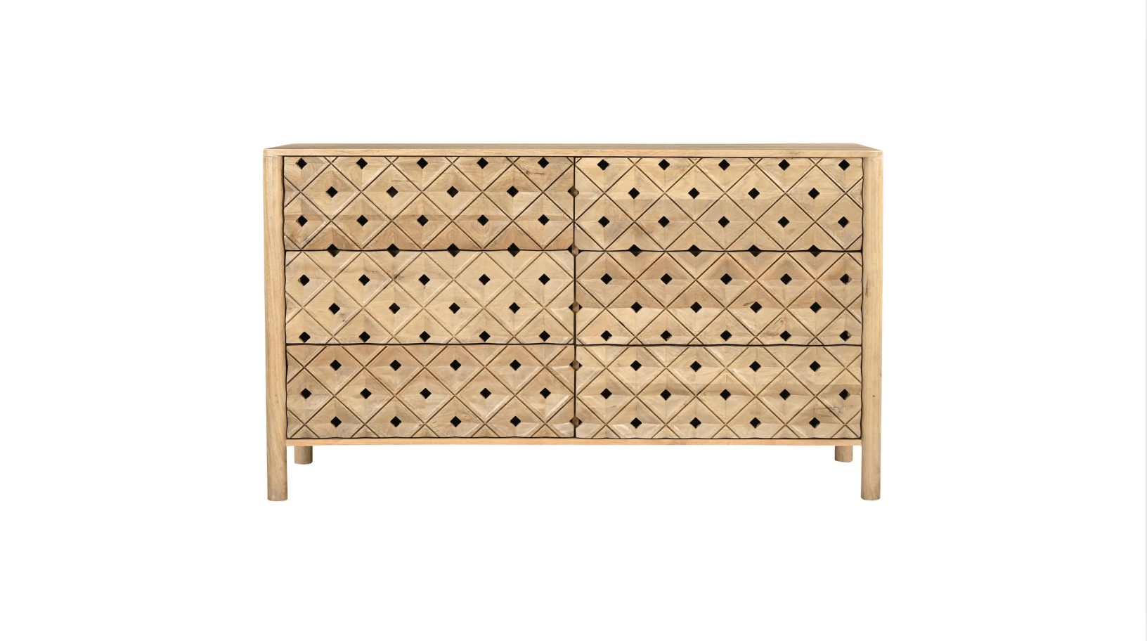 Moe's Home Collection Dressers Fulton 6 Drawer Dresser Natural Fulton 6 Drawer Dresser Natural