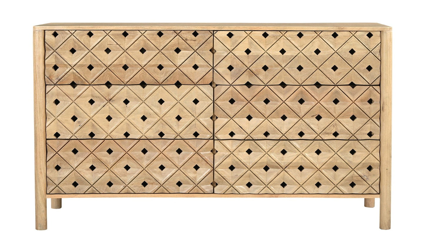 Moe's Home Collection Dressers Fulton 6 Drawer Dresser Natural Fulton 6 Drawer Dresser Natural