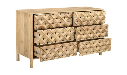 Moe's Home Collection Dressers Fulton 6 Drawer Dresser Natural Fulton 6 Drawer Dresser Natural