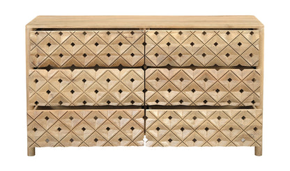Moe's Home Collection Dressers Fulton 6 Drawer Dresser Natural Fulton 6 Drawer Dresser Natural