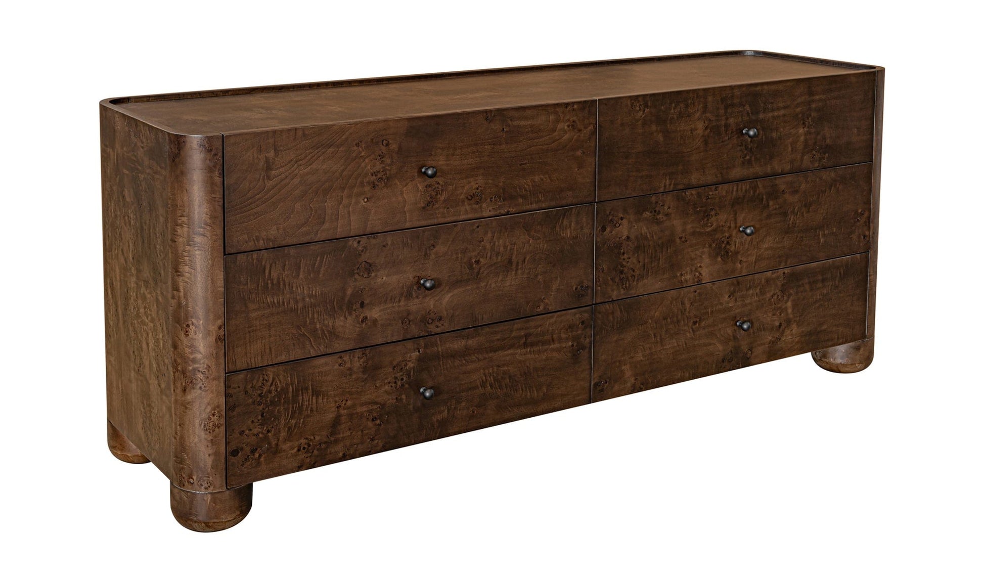dark brown 6 drawer dresser Lars 37" 6-Drawer Wood & Metal Dresser