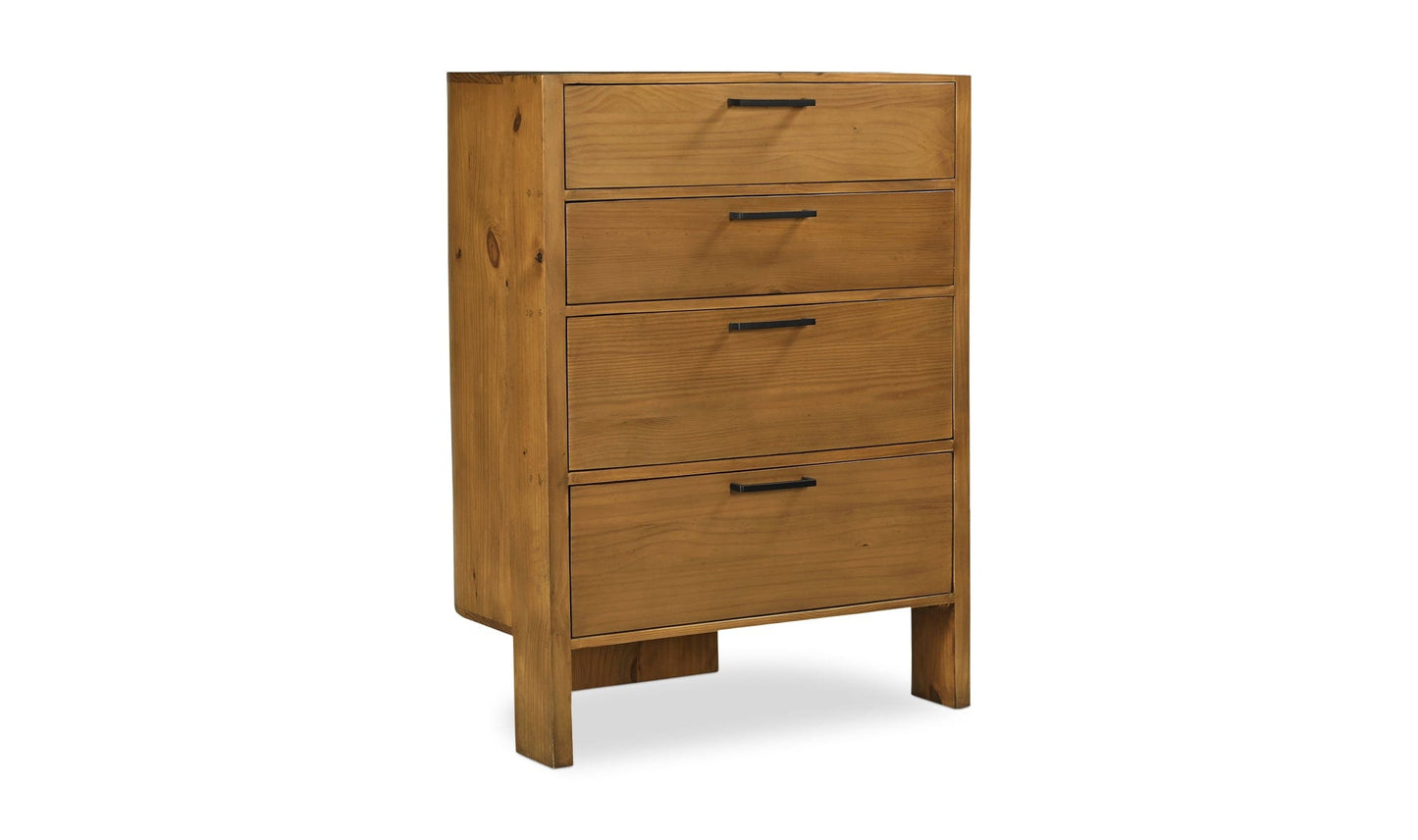 Moe's Home Collection Dressers Lachlan 4 Drawer Chest Brown Lachlan 4 Drawer Chest Brown