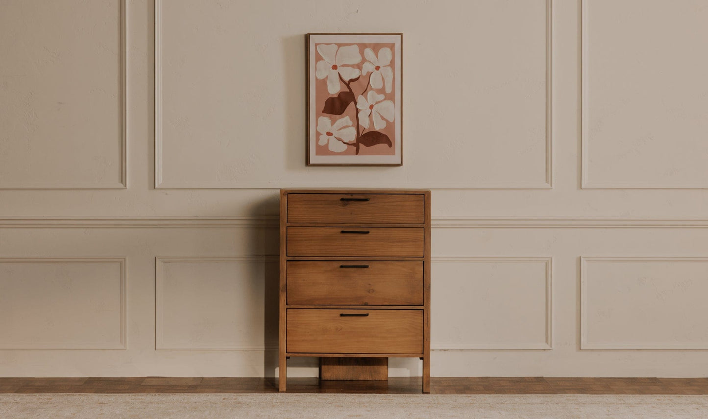 Moe's Home Collection Dressers Lachlan 4 Drawer Chest Brown Lachlan 4 Drawer Chest Brown