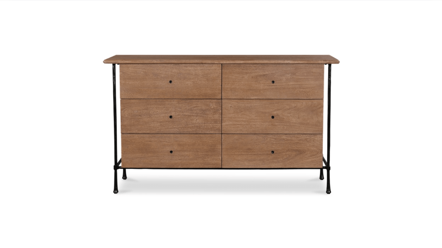 Moe's Home Collection Dressers Rene 6 Drawer Dresser Brown Rene 6 Drawer Dresser Brown