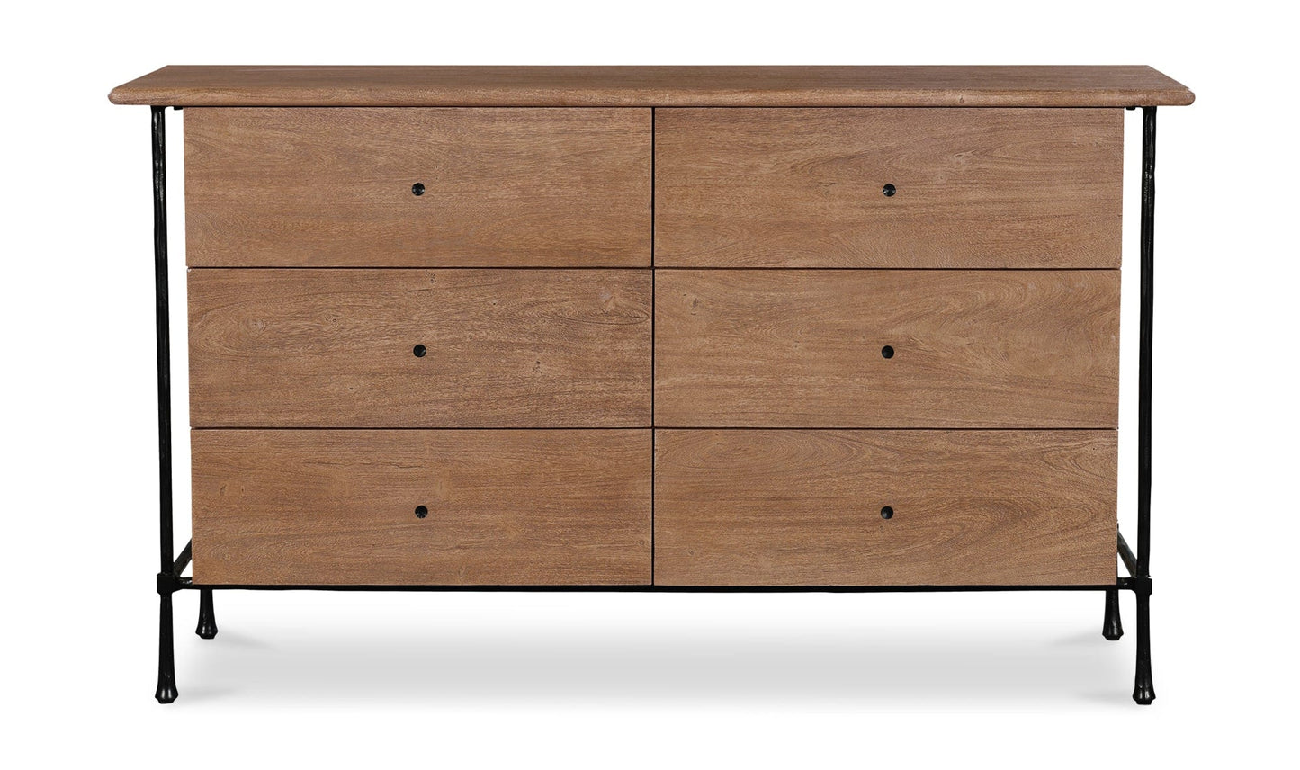 Moe's Home Collection Dressers Rene 6 Drawer Dresser Brown Rene 6 Drawer Dresser Brown