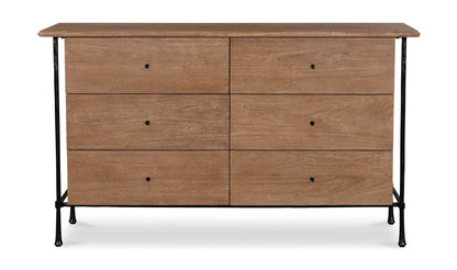 Moe's Home Collection Dressers Rene 6 Drawer Dresser Brown Rene 6 Drawer Dresser Brown