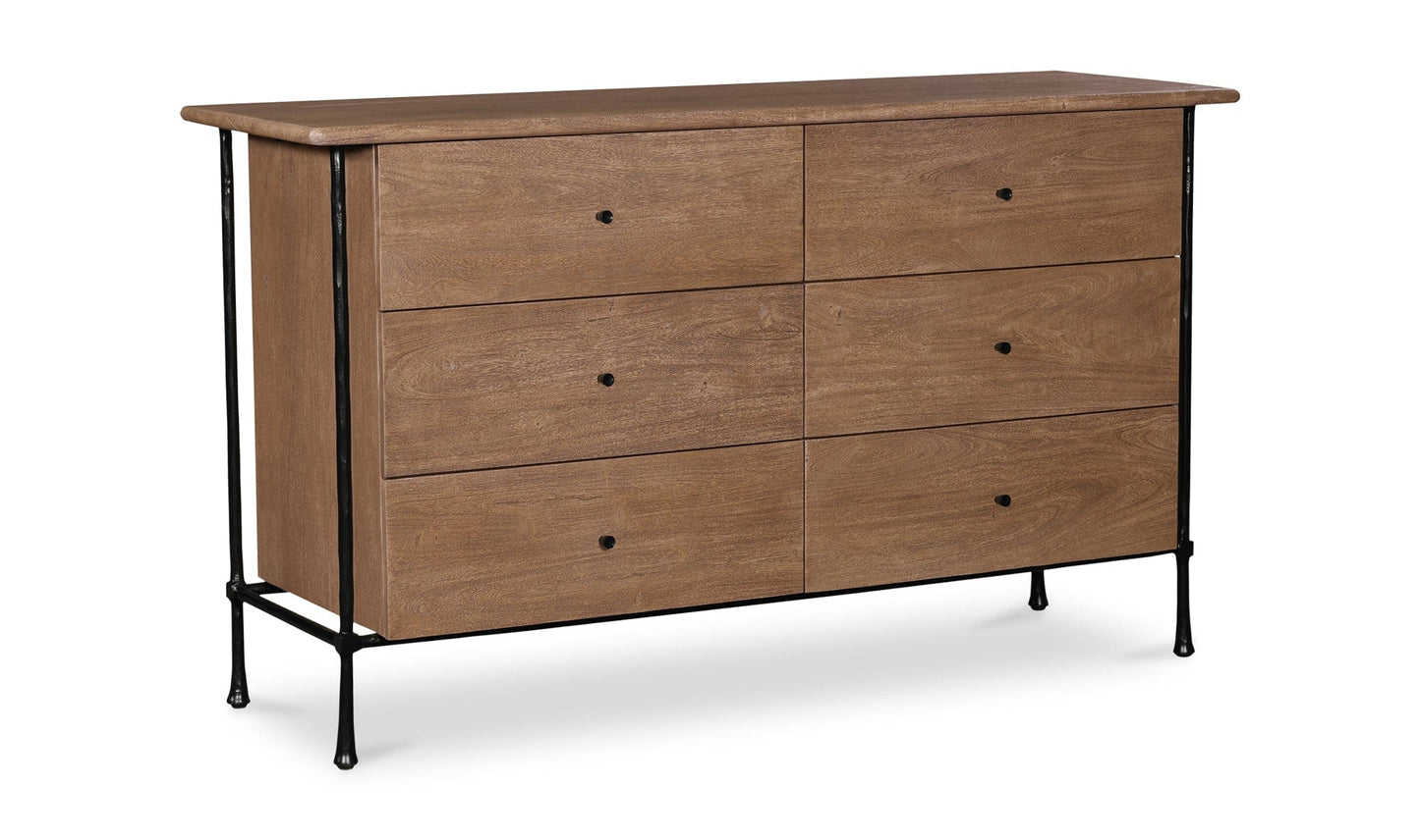 Moe's Home Collection Dressers Rene 6 Drawer Dresser Brown Rene 6 Drawer Dresser Brown