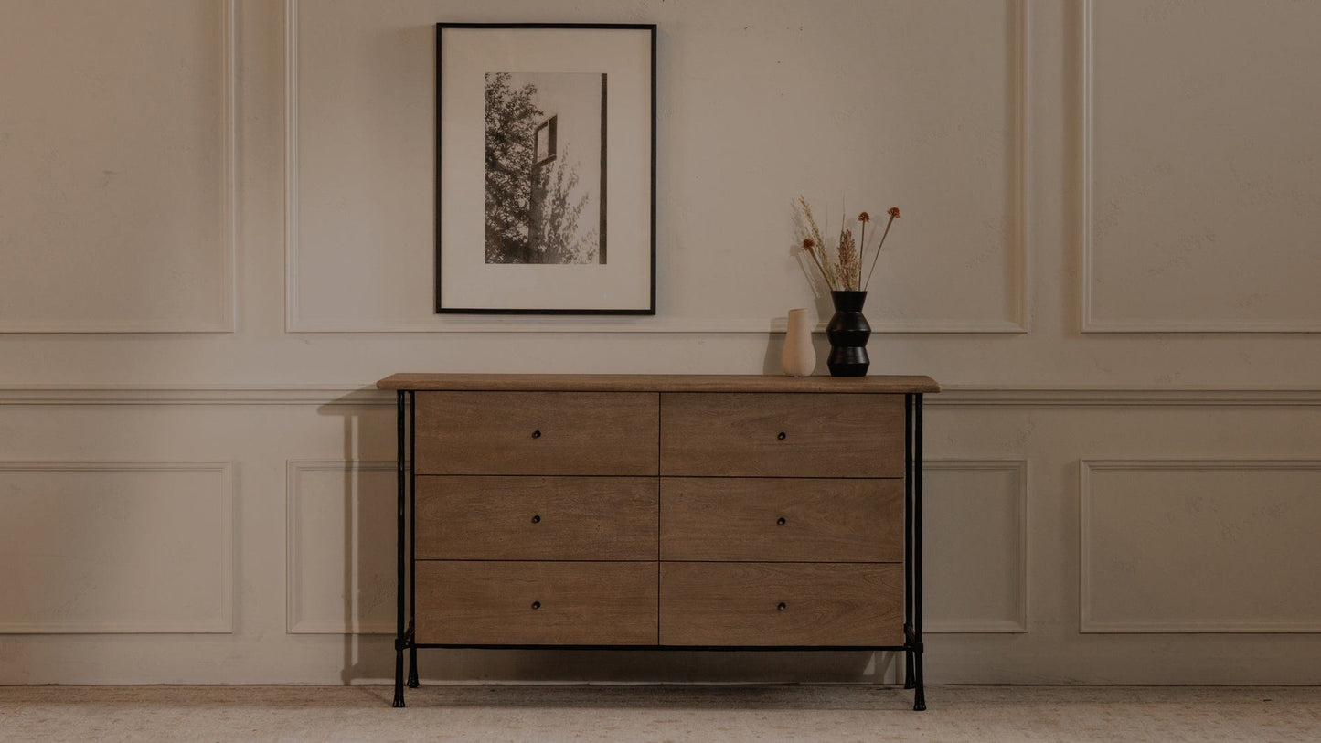 Moe's Home Collection Dressers Rene 6 Drawer Dresser Brown Rene 6 Drawer Dresser Brown