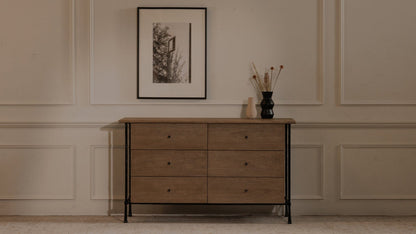 Moe's Home Collection Dressers Rene 6 Drawer Dresser Brown Rene 6 Drawer Dresser Brown