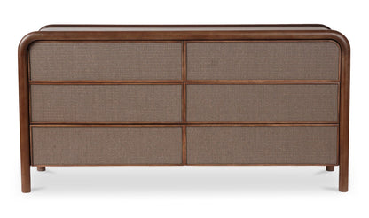 Moe's Home Collection Dressers Rye 6 Drawer Dresser Warm Brown Rye 6 Drawer Dresser Warm Brown