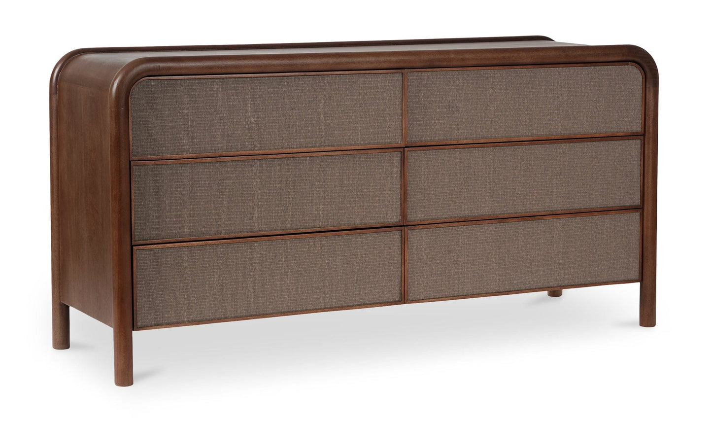 Moe's Home Collection Dressers Rye 6 Drawer Dresser Warm Brown Rye 6 Drawer Dresser Warm Brown