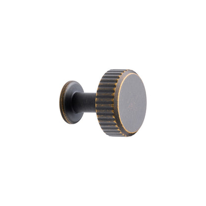 Dark Rubbed Bronze "Villa" Fluted Cabinet Knobs and Pulls