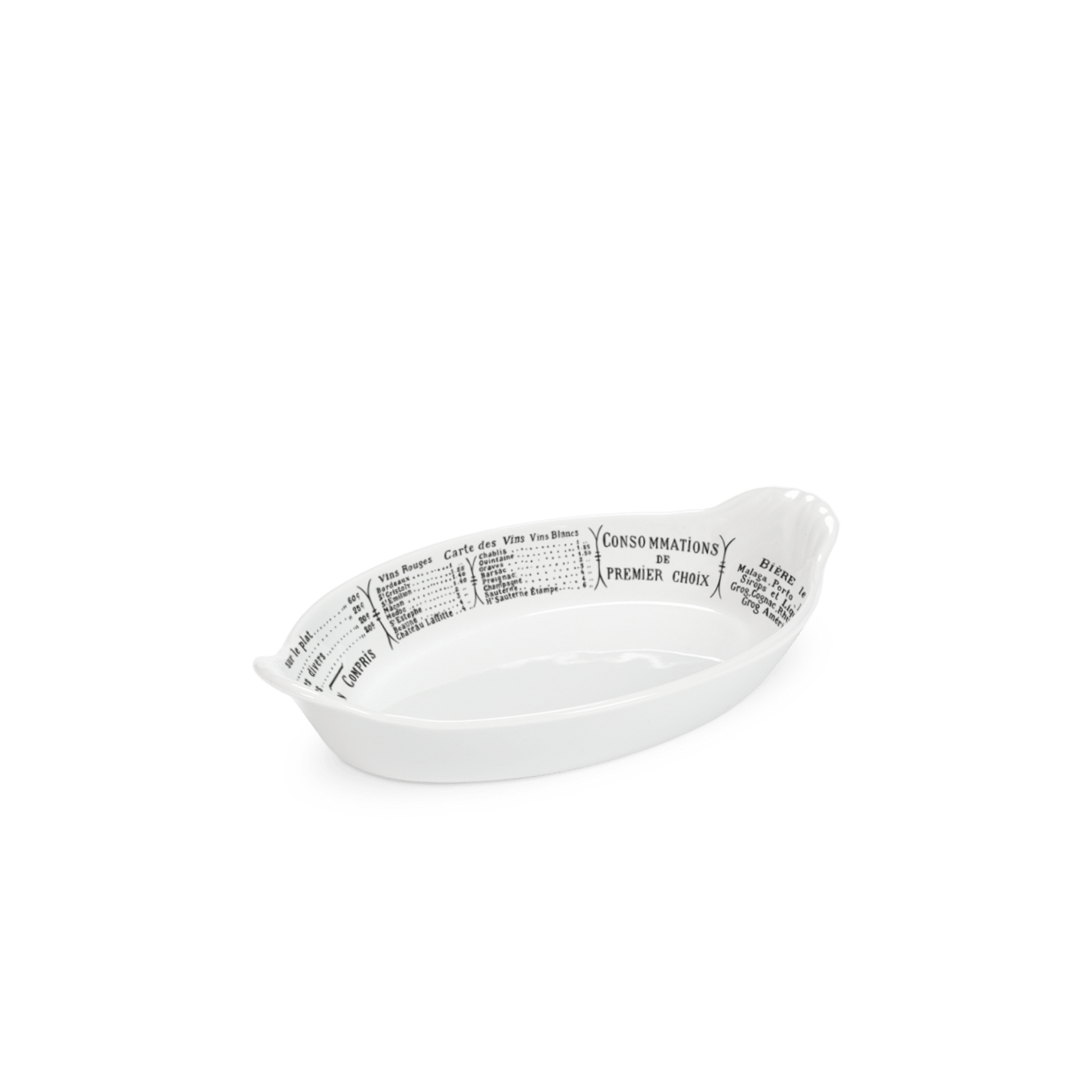 Pillivuyt Shop Eared Dish 10" L x 6.25" W x 2" H - Set of 2 Brasserie Oval Eared Dishes, Set of 2
