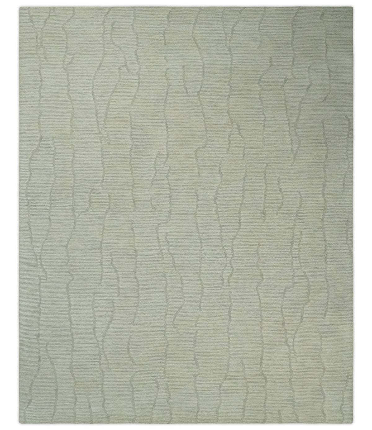 Earthy Neutral Custom Made Hand Tufted Multi Size Woolen Modern Ivory and Beige Area Rug.