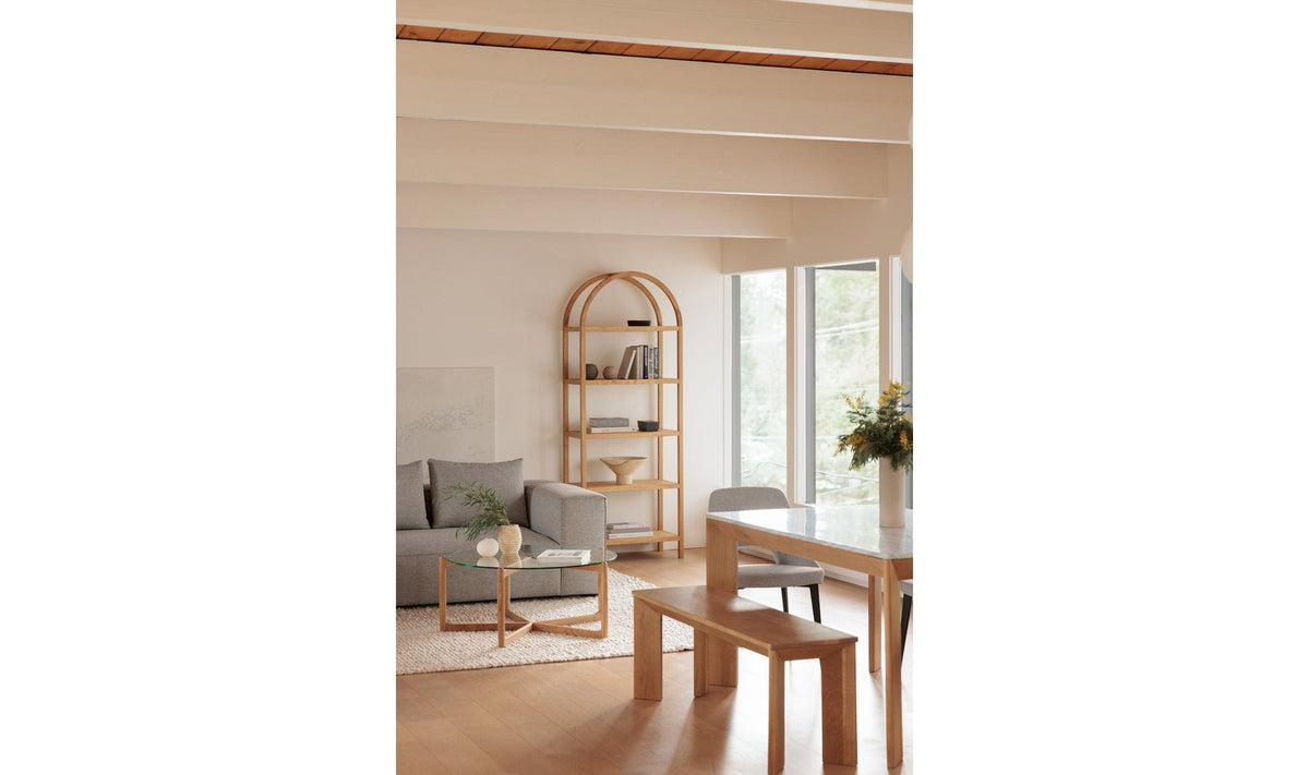 Moe's EERO BOOKCASE Organic Bookshelf Slab with Glass Shelves