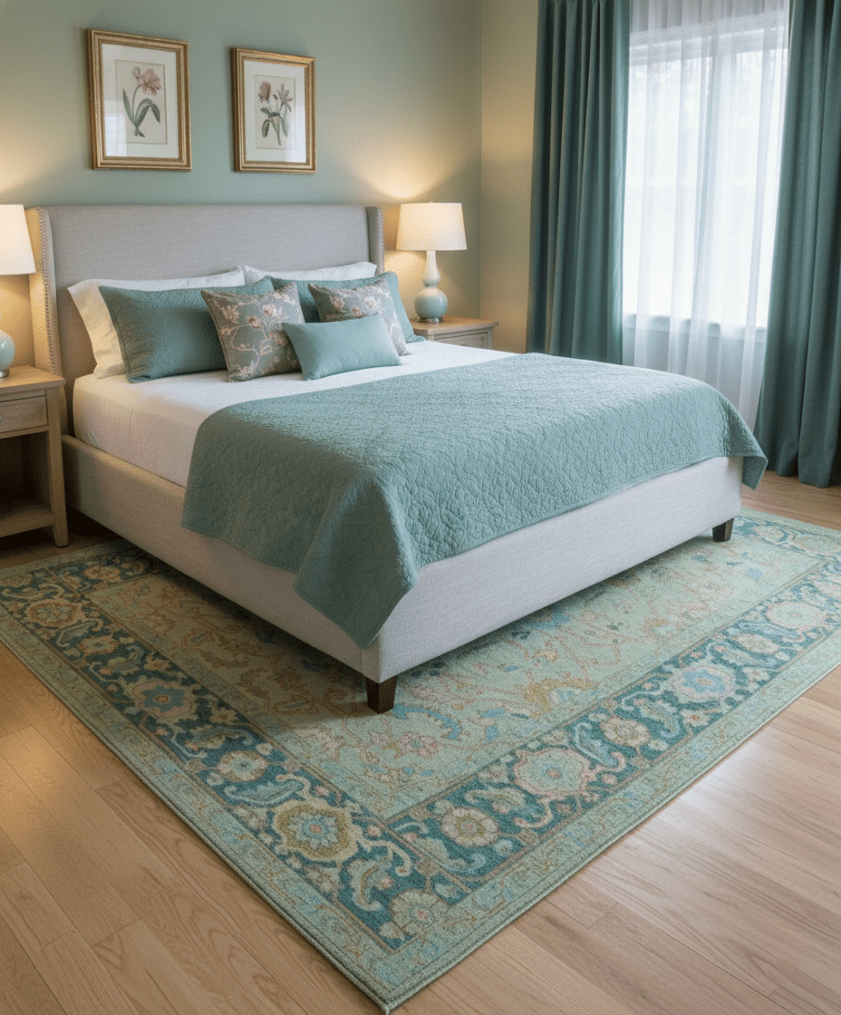 Elaine Custom Made Beige Traditional Design Hand Knotted Wool Rug.