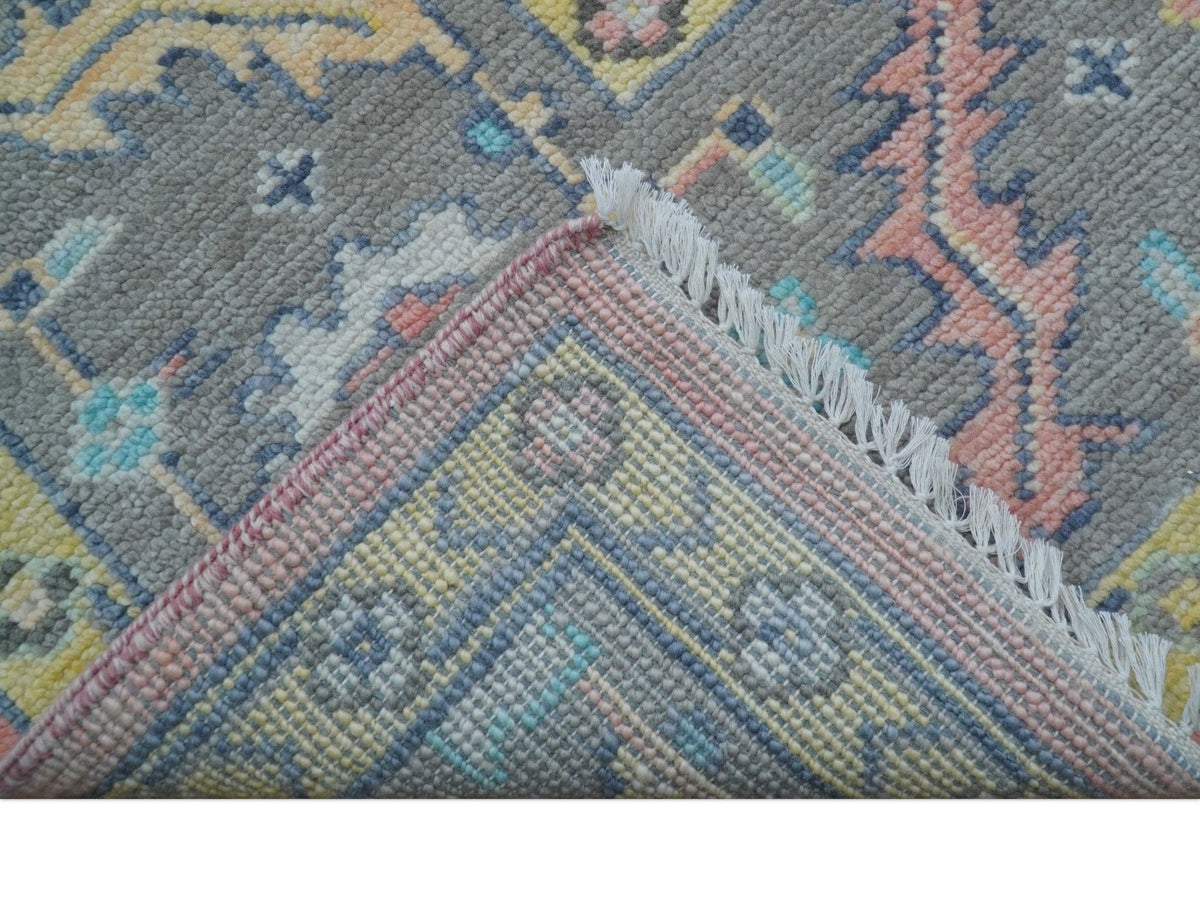 Eliane Custom Made Traditional Style Pink And Blue Hand Knotted Wool Area Rug.