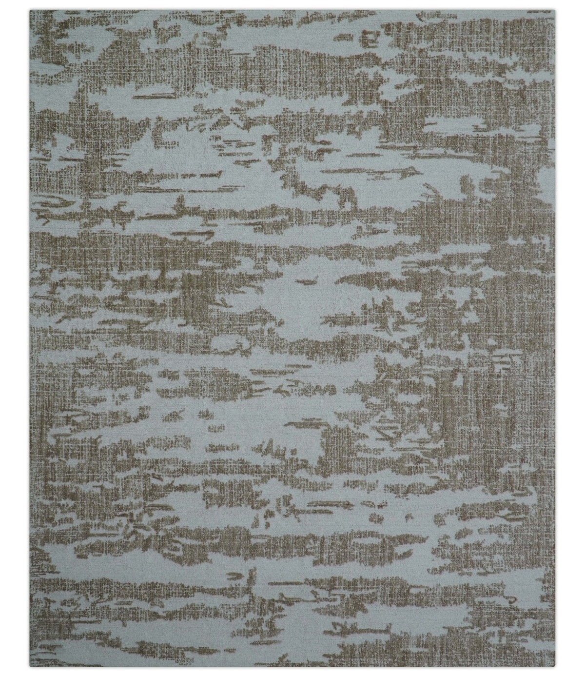 Ella Custom Made Abstract Brown And Ivory Hand Tufted wool rug.