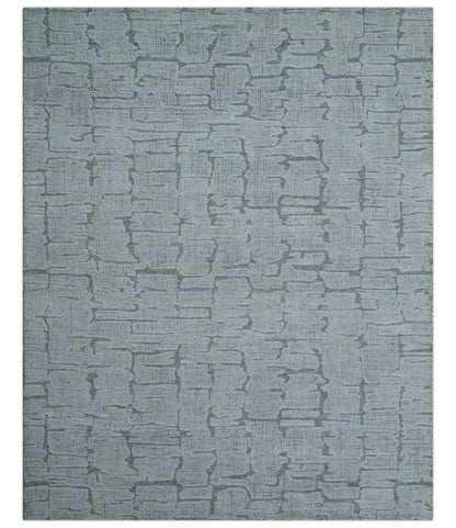 Ella Custom Made Contemporary Gray And Ivory Hand Tufted wool rug.