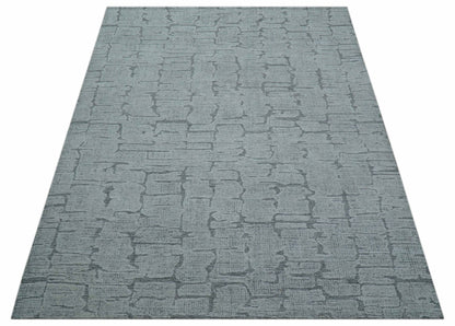 Ella Custom Made Contemporary Gray And Ivory Hand Tufted wool rug.