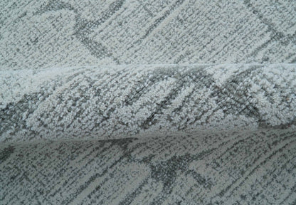 Ella Custom Made Contemporary Gray And Ivory Hand Tufted wool rug.