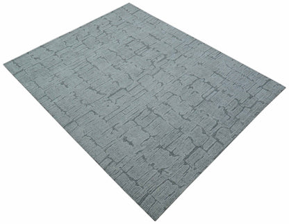 Ella Custom Made Contemporary Gray And Ivory Hand Tufted wool rug.