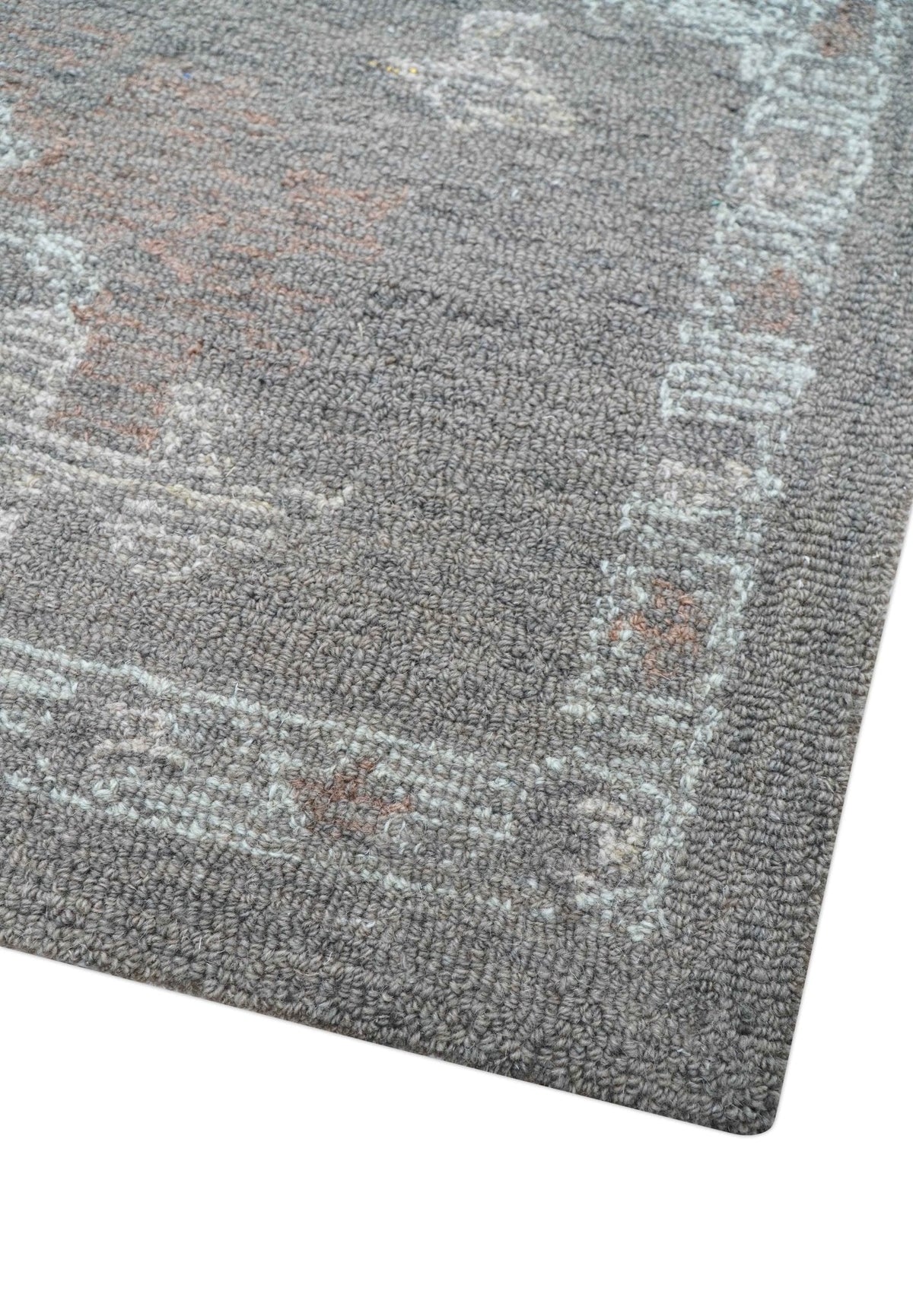 Elvin Custom Made Traditional Oushak Gray Hand Tufted wool rug.