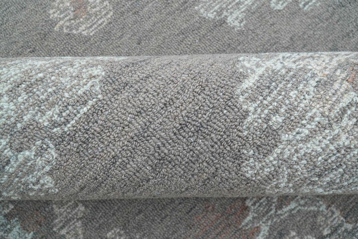 Elvin Custom Made Traditional Oushak Gray Hand Tufted wool rug.