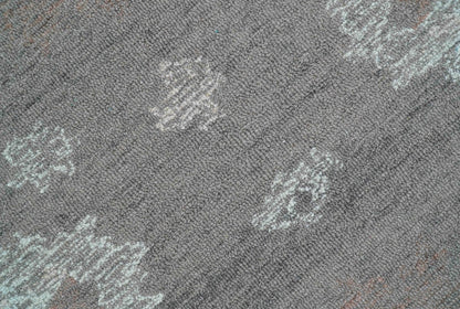 Elvin Custom Made Traditional Oushak Gray Hand Tufted wool rug.