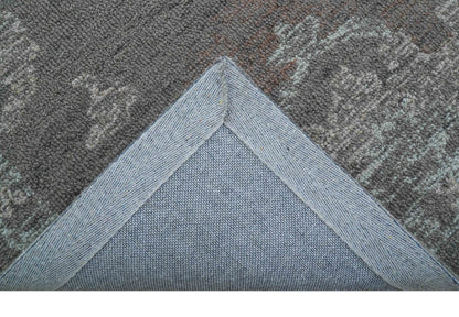 Elvin Custom Made Traditional Oushak Gray Hand Tufted wool rug.