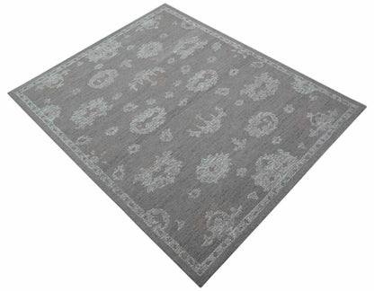 Elvin Custom Made Traditional Oushak Gray Hand Tufted wool rug.