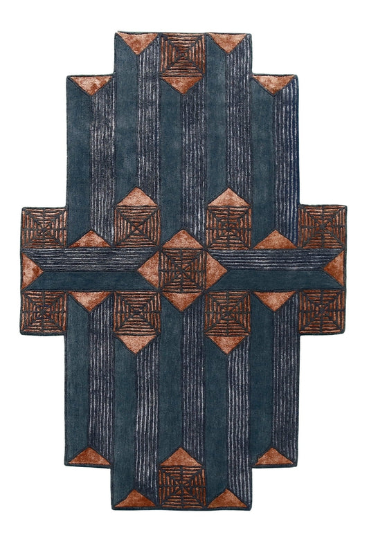 Empress Modern Geometrical Style Gray Hand Tufted 5x8 Wool Rug