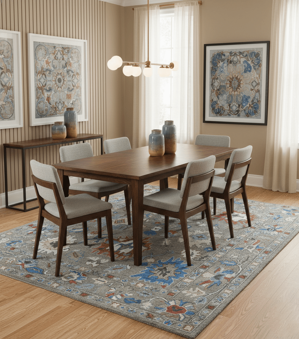 Eve Custom Made Traditional Gray Oushak Hand Tufted wool rug.