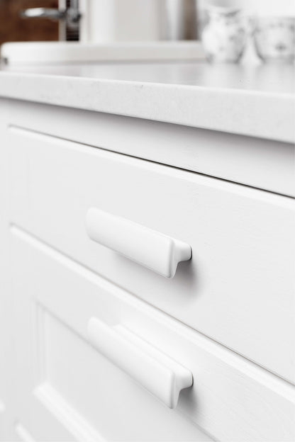 Glossy White "Vanilla" Cabinet Knob and Drawer Pull